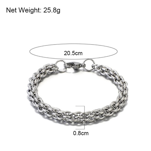 Vintage Stainless Steel Link Chain Bracelet - Picture 6 of 6